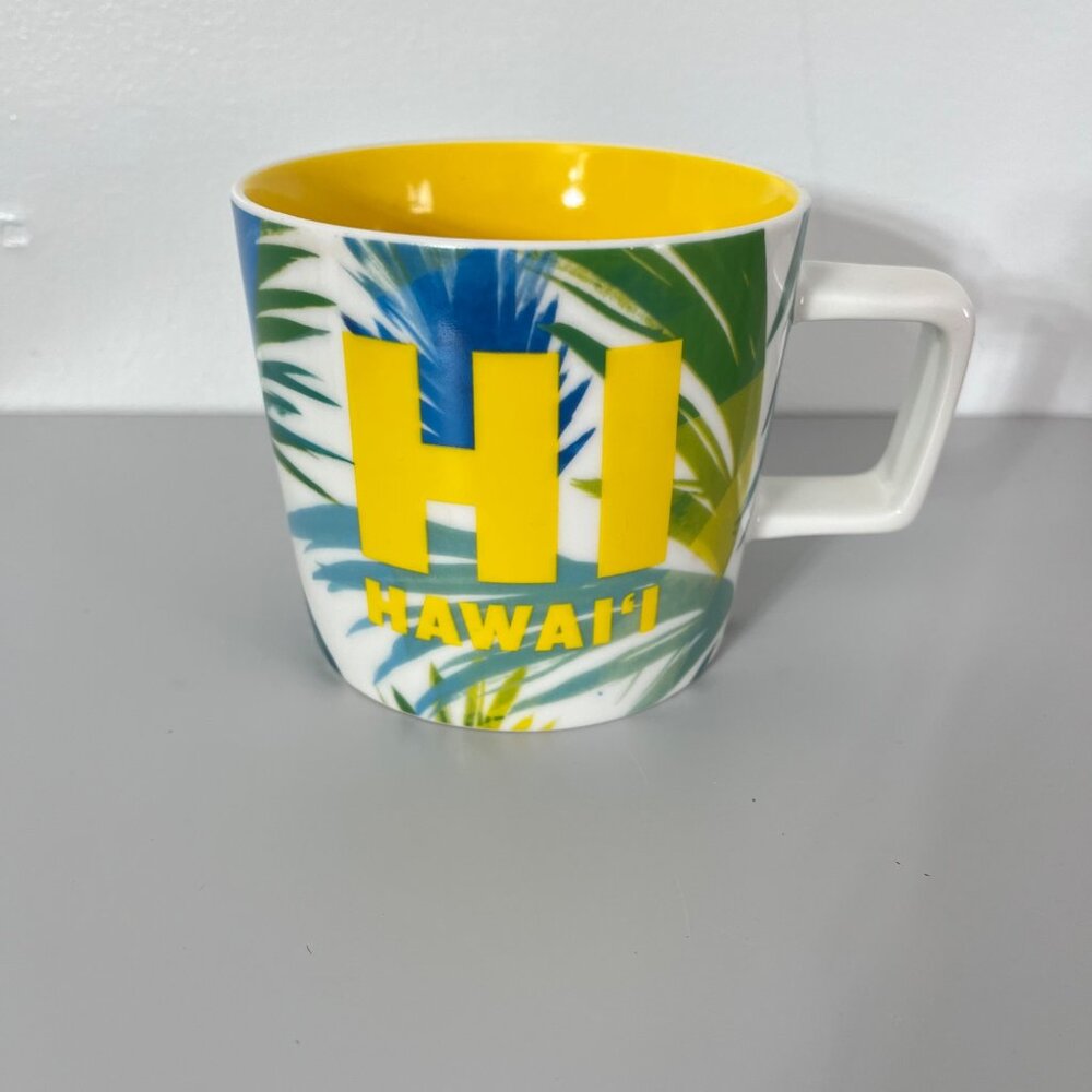Starbucks Hawaii Tropical Palm Mug 14 Fl Oz Yellow‎ Interior 2019